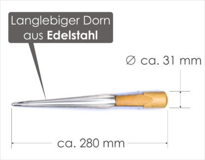 Hohlspieker (Marlspieker) Edelstahl Spleißwerkzeug – Bild 4